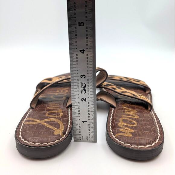 Sam Edelman Gala Leopard Print Slide Sandal Cyprus Tan Multi Size US8.5M EU39 - Picture 4 of 11